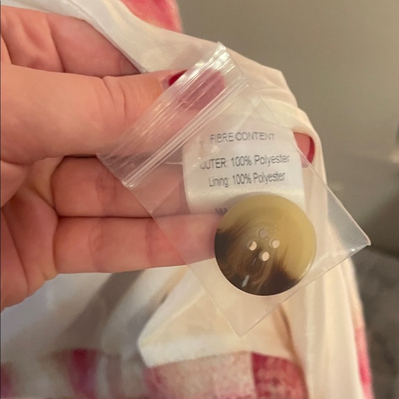 Petal and pup Pink and Cream Plaid Pea Coat - Picture 6 of 9